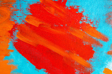 creative background, a spot of  colored primer rubbed on the surface of a linen canvas, temporary...