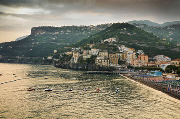 Minori's beach at dusk