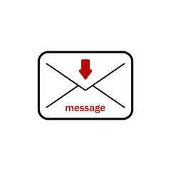 Message icon, mail. Internet, mobile applications.Vector illustration isolated.