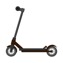 Flat Style Illustration Of Brown Scooter