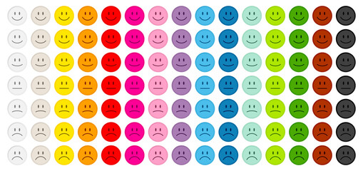 Fünfzehn Farben Sieben Gesichter Positiv Bis Negativ