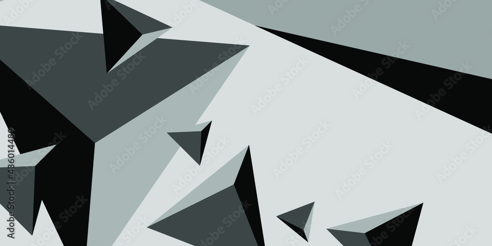 Poster abstract pattern triangles flat black and white color vector background