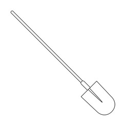 Gardening tools spade outline simple minimalistic flat design vector illustration isolated on white background