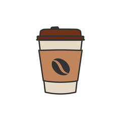 Disposable coffee cup icon. Vector illustration flat design.