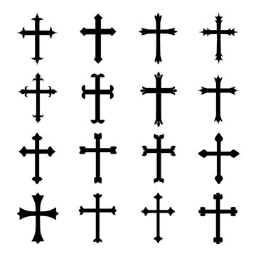 Christian Cross Symbol Vector Set