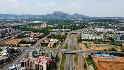 Scenic aerial landscape of Abuja City Nigeria