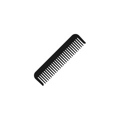 Black hair comb. Barber tool. Vector illustration