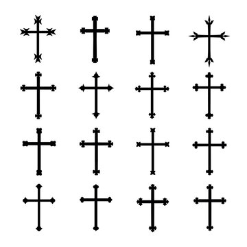 Crosses Icon Vector Illustration Set