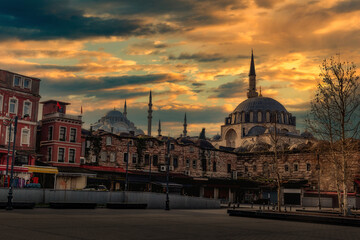Istanbul cityscape on evening time.