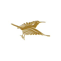 Eurasian Hoopoe bird vector illustration. Eurasian Hoopoe bird logo design concept template. Creative symbol