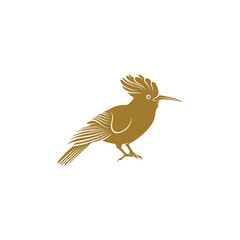 Eurasian Hoopoe bird vector illustration. Eurasian Hoopoe bird logo design concept template. Creative symbol