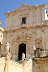 Obraz premium Noto: the baroque church with large staircase of San Francesco d'Assisi all'Immacolata.