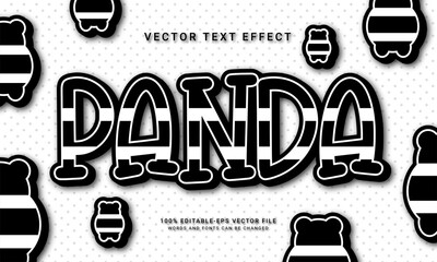Panda 3d text style effect themed wild of life © Niestart Creation