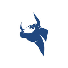 Head Bull vector illustration. Creative Head Bull logo design concept template