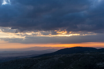 sunset over the mountains