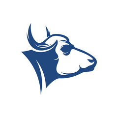 Head Bull vector illustration. Creative Head Bull logo design concept template