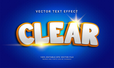 Clear 3d text style effect