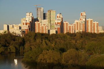 Obraz premium city skyline at sunset