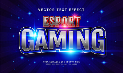 Esport gaming editable text effect with blue color