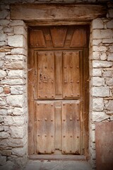 porte, entrée, bois, maison