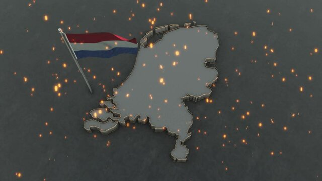 3D animation of the map of Netherlands