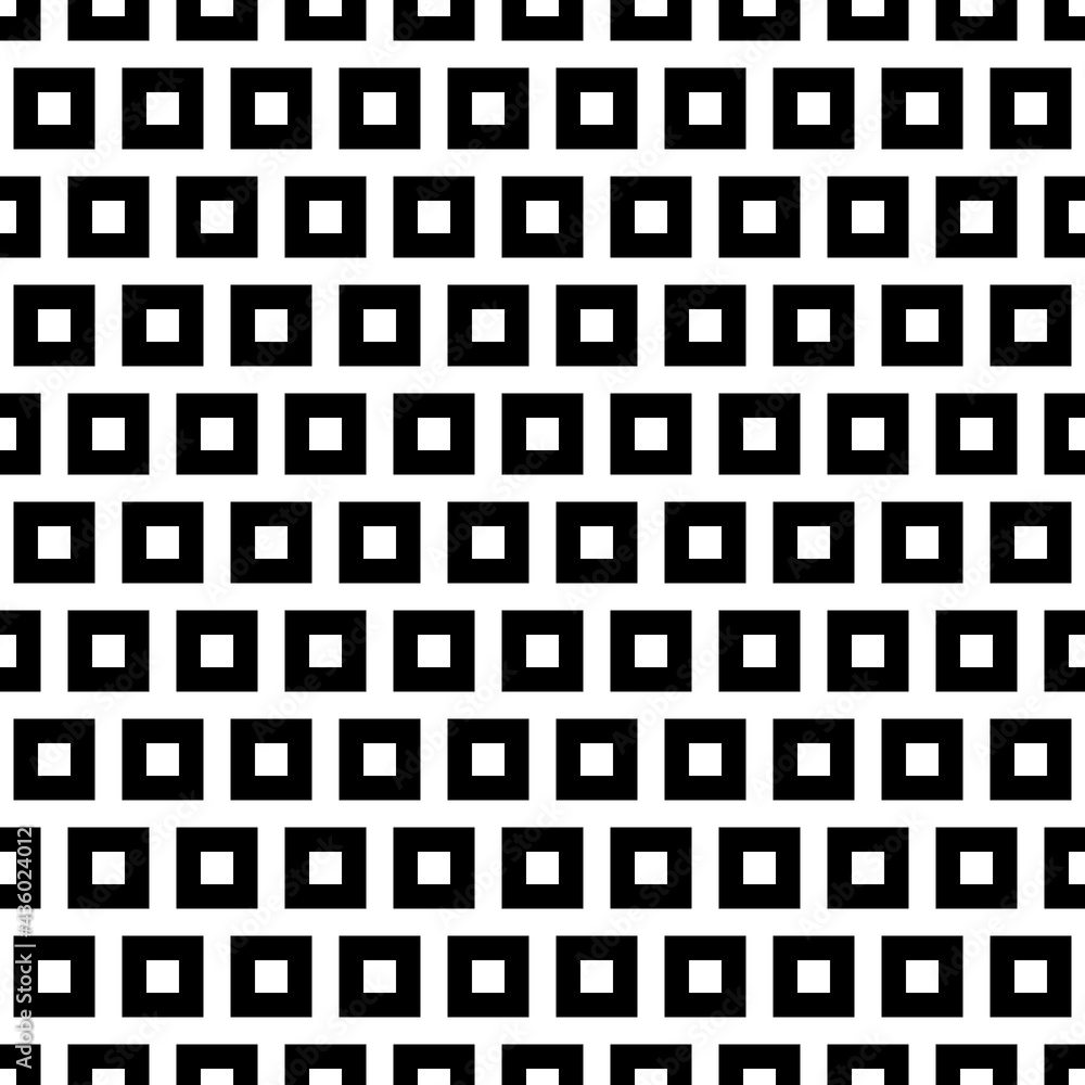 Poster Simple empty blocks pattern. Same black squares ornament.