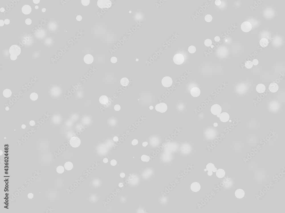 Poster white background with flying circles, blur dots