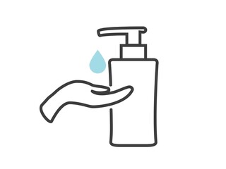 Hand sanitizer  icon. Hand disinfection illustration.  Clean hands icon. 