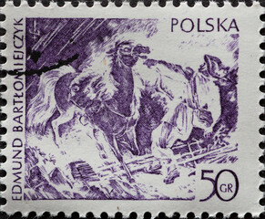POLAND-CIRCA 1979 : A post stamp printed in Poland showing a Polish Contemporary Engravings:...