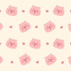 Fototapeta premium Cute pigs , Valentines day wallpaper