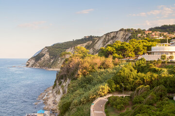 Ancona ,Marche, Italy. The Passetto is a panoramic point over the Adriatic Sea, with concrete...