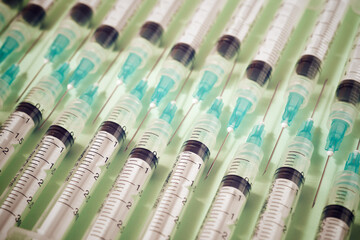 Syringes close-up view