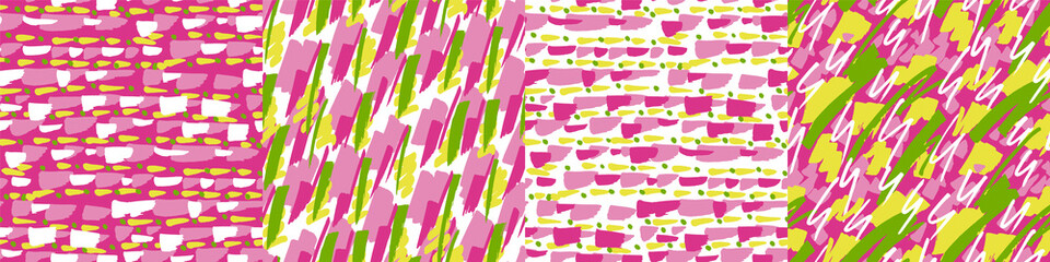 Active dynamic brush stroke seamless pattern set