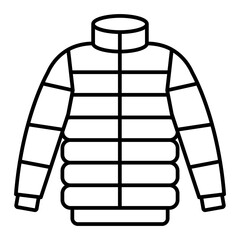 Vector Puffer Coat Outline Icon Design