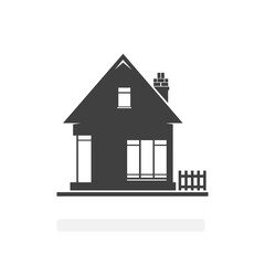 Small Home Icon - Silhouette Vector Illustration Art