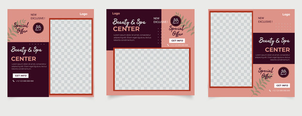 Spa instagram stories social media post	
