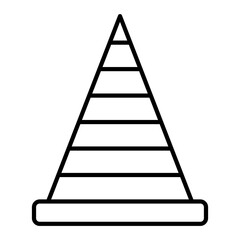 Vector Traffic Cone Outline Icon Design