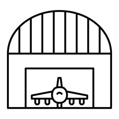 Vector Hangar Outline Icon Design