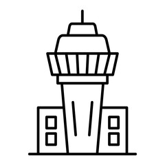 Vector Control Tower Outline Icon Design