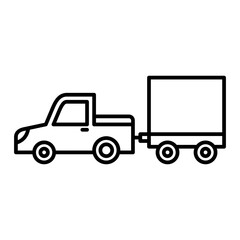 Vector Baggage Truck Outline Icon Design