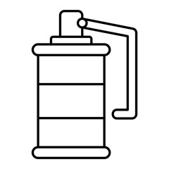 Vector Smoke Grenade Outline Icon Design