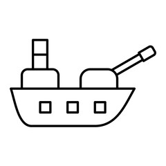 Vector Ship Outline Icon Design