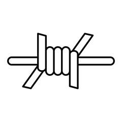 Vector Barbed Wire Outline Icon Design