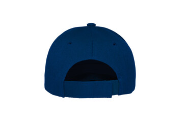 Baseball cap color navy close-up of back view on white background
