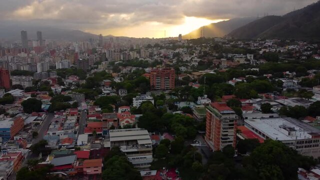 Hyperlapse of sunset overlooking the west side of Caracas, Venezuela
