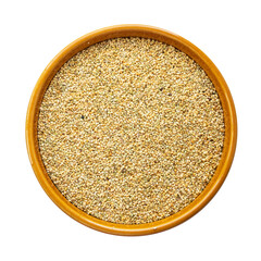 unhulled foxtail millet seeds in round bowl cutout