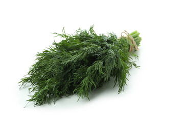 Fresh green dill isolated on white background