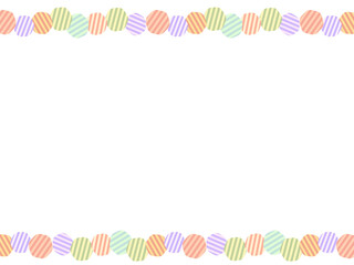 ストライプ模様の丸の線のベクターフレーム背景素材