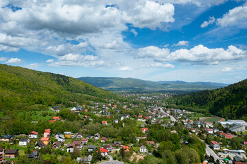 Photo from a drone on a Polish city - Szczyrk