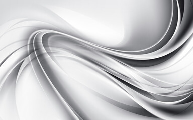 Futuristic silver lines design. White waves background. Gray motion wavy texture.